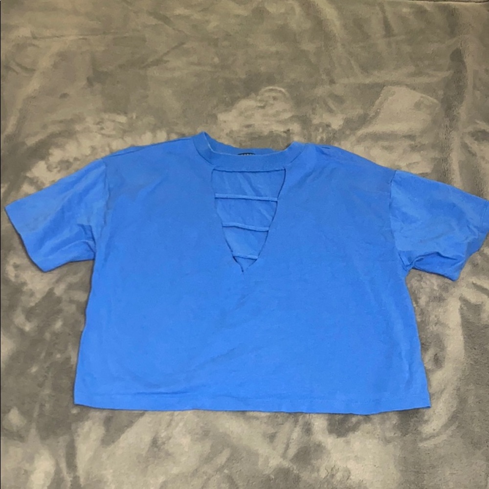 Royal Blue Crop Top with Cuttouts
